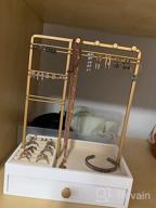 img 1 attached to Multi-Functional Jewelry Holder With Drawer For Necklaces, Rings, Bracelets, And Watches - Teamkio Jewelry Organizer And Stand review by Brett Zhu