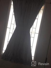 img 6 attached to Термальные затемняющие французские дверные шторы от DWCN - Панель конфиденциальности для стеклянных окон, кухни и дверей патио - 25 x 40 дюймов с завязкой - серовато-белый, дизайн кармана для стержней - 1 панель для штор