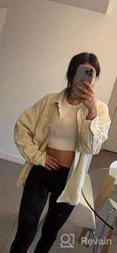 img 6 attached to AUSELILY Women'S Oversized Corduroy Jacket Button Down Shirts Shacket Long Sleeve Blouses Tops
