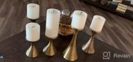 img 1 attached to Vintage Gold Aluminum Candleholders Set Of 3 - Perfect Mantle Decor For Living Room, Dining Table, And Modern Kitchen. Ideal Wedding Decoration From Torre & Tagus Tomar Metal Pillar Candle Holder. review by Casey Tatum