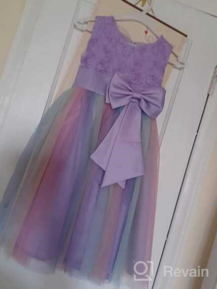 img 1 attached to Uhnice Little Girl's Rainbow Wedding 🌈 Party Dress: Sleeveless Tulle with 3D Flower Embellishments review by Jennifer Kiel