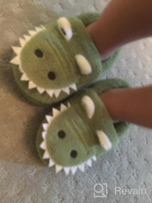 img 1 attached to 🦖 Adorable Toddler Dinosaur Slippers - Boys' Indoor Bedroom Shoes and Slippers review by Joe Jimenez