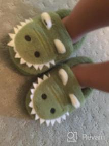 img 8 attached to 🦖 Adorable Toddler Dinosaur Slippers - Boys' Indoor Bedroom Shoes and Slippers