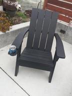 img 1 attached to FRUITEAM Taupe Adirondack Chair With Cup Holder - Weather-Resistant Outdoor Fire Pit And Patio Chair For Yard, Deck, Garden, And Lawn - Ergonomic Lounge Chair With 350Lbs Weight Capacity review by Ryan Rodriguez