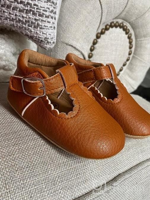 img 1 attached to PU Leather High Top Infant Sneakers With Soft Rubber Sole For Boys And Girls - Anti-Slip Toddler Shoes For Weddings, Uniforms, And Dress-Up By SOFMUO review by Angie Johnson