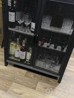 img 1 attached to BON AUGURE Industrial Coffee Bar Cabinet With Storage, Farmhouse Wood Metal Accent Cabinet With Shelves, Rustic Small Sideboard Buffet For Kitchen And Dining Room (Dark Grey Oak) review by Chris Pinkney