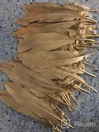img 1 attached to Sowder Natural Goose Feathers Clothing Accessories Pack Of 50 (Gold Dipped White) review by Dave Hunt