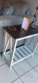img 5 attached to Charming ChooChoo Farmhouse End Table: Rustic Vintage Design With Storage Shelf For Small Spaces