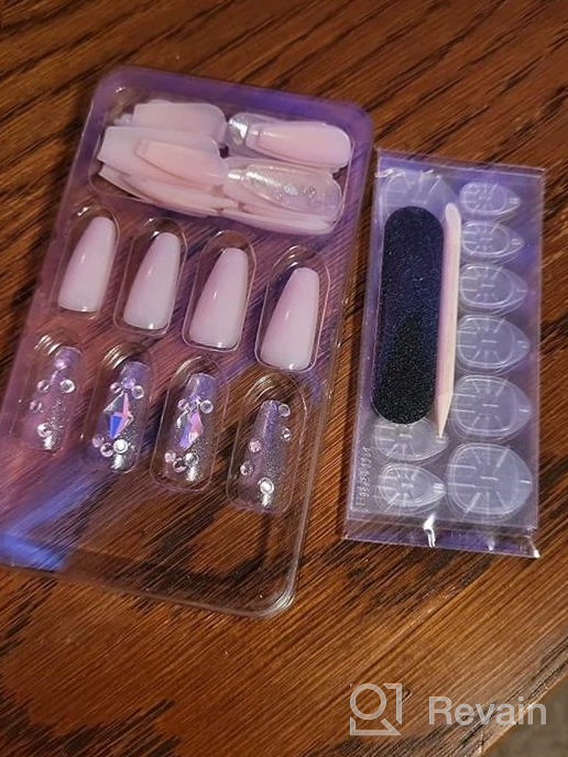 img 1 attached to Black Cross Long Press On Nails - 24 Pcs False Nails With Nail Glue For Women And Girls' DIY Acrylic Nail Art And Hand Decoration By Miraga review by Matt Wigfall