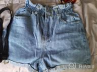 img 1 attached to Get Ready For Summer With Plaid&Plain Women'S High Waisted Rolled Blue Jean Shorts review by Matt Tbone