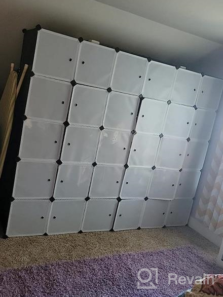 img 1 attached to MAGINELS Portable Wardrobe Closets - 14"X18" Depth (8 Cubes) Cube Storage, Bedroom Armoire, Storage Organizer, Clothes Dresser, Closet Storage Organizer, White review by Alonzo Wilkins