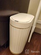img 1 attached to Upgrade Your Waste Management With Touchless Sensor Smart Trash Can In White And Gold review by Ernest Etienne