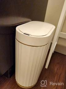 img 5 attached to Upgrade Your Waste Management With Touchless Sensor Smart Trash Can In White And Gold