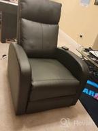 img 1 attached to 🪑 JUMMICO Recliner Chair - Massage Recliner Sofa Chair with Padded Seat, Adjustable Recline - Home Theater Single Modern Living Room Recliners in PU Leather, Thick Seat Cushion and Backrest (Black) review by Oscar Chambers
