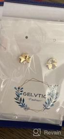 img 6 attached to 💎 KINIVA Hypoallergenic Stud Earrings: Sterling Silver, 14K Gold Plated, CZ Diamond Clover Screw Back - Ideal for Sensitive Ears, Girls, and Women