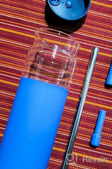 img 1 attached to 20Oz Glass Tumbler With Silicone Sleeve, Stainless Steel Straw And Lid - Ideal For Water, Juices, And Beverages - Durable, BPA-Free Drinking Tumbler review by Derrick Wilson