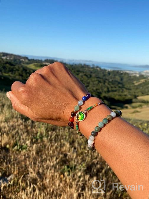 img 1 attached to 🌈 Adjustable Natural Gemstone Chakra Bracelet with Silver Spacers and Nylon Cord - 6mm Beads, 5"-6.5" for Women/Girls/Children | Cherry Tree Collection review by Josh Graham