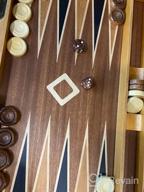 img 1 attached to Woodronic Wooden Backgammon Set: Classic Folding Board Game With Smart Strategy Tactics In Walnut-Mahogany Case review by Tim Shah
