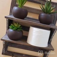 img 1 attached to Stylish Set Of 3 Miniature Artificial Succulents In Brown Ceramic Pots For Indoor Decor review by Kiesha Cepparulo