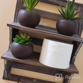 img 5 attached to Stylish Set Of 3 Miniature Artificial Succulents In Brown Ceramic Pots For Indoor Decor
