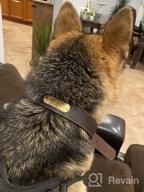 img 1 attached to Didog Genuine Leather Dog Collars With Engraved Nameplate, Personalized Soft Leather Dog Collar With Custom ID Tag, Brown/Green/Red For Medium Large Dogs (S, Brown Set) review by Cody Howard