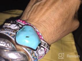 img 7 attached to YGLINE Бохо ручной работы кожаная трубка 🌟 Браслет с кристаллическим камнем: впечатляющий стиль для женщин