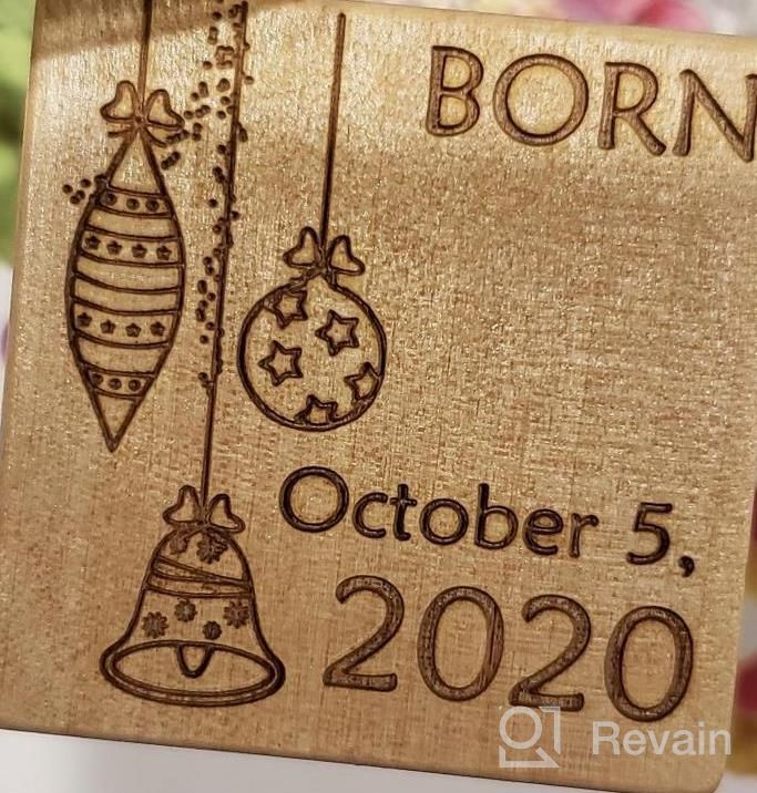 img 1 attached to Personalized Baby Block Wooden Keepsake Ornament 2022 Gift For Boy Or Girl - My First Babys Christmas Custom Engraved Newborn Infant Mom, Dad 1St Date By Glitzby review by David Estevez