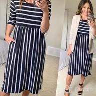 img 1 attached to 👖 Halife Women's Stripe Casual Dress with Pockets & Elastic Waist - 3/4 Sleeves review by Mark Raj