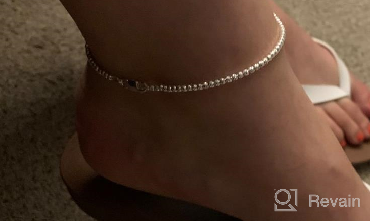 img 1 attached to Miabella Italian-Made 925 Sterling Silver Diamond-Cut 2.5mm Round Bead Ball Chain Anklet Ankle Bracelet for Women and Teens Available in 9, 10, 11 Inches review by Mark Albright