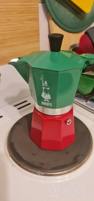 img 1 attached to ☕️ Bialetti Moka Express Italia 0005323/NP Geyser Coffee Maker: Stylish 270 ml, Green/Red Edition review by Ada Nowakowska ᠌