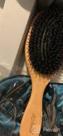 img 1 attached to Boar Bristle Hair Brush For All Hair Types With Wooden Comb & Travel Bag - Perfect Gift For Women, Men, And Kids review by Steven Hanson