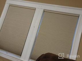 img 5 attached to BlindsAvenue Cellular Honeycomb Cordless Shade, 9/16" Single Cell, Blackout, Anthracite, Size: 18" W X 48" H