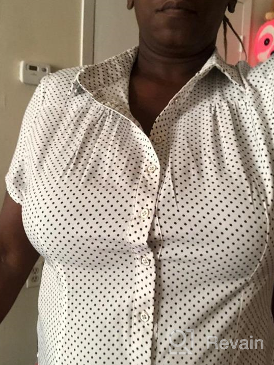 img 1 attached to Retro Chic: Belle Poque Women'S Polka Dot Short Sleeve Blouse Tops review by Amy Moore