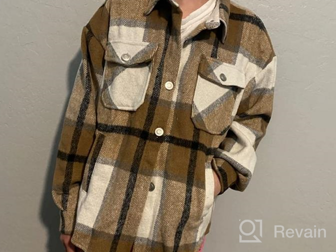 img 1 attached to 👗 Stylish Family Womens Shacket Jacket: Flannel Girls' Clothing for Tops, Tees & Blouses review by Michael Baird