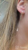 img 1 attached to CZ Small Hoop Cuff Earrings With Chain Dangle, S925 Sterling Silver for Women, Girls | Cartilage-Safe, Hypoallergenic Fashion Jewelry with Elegant Cubic Zirconia detailing | Threader Tassel Dangling | Perfect Gift Idea review by Lacey Tschosik