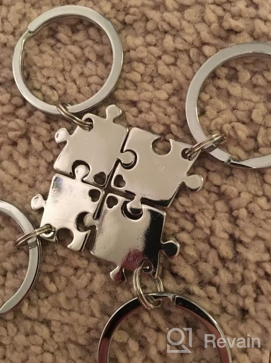 img 1 attached to Charm.L Grace 4 Piece Best Friend Necklace Keychain Set - Friendship Puzzle Pendant Charms review by David Angelboy