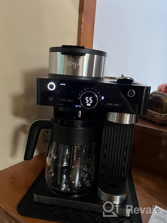 img 1 attached to Ninja CFN601 Espresso & Coffee Barista System, Single-Serve Coffee & Nespresso Capsule Compatible, 12-Cup Carafe, Built-In Frother, Espresso, Cappuccino & Latte Maker, Black & Stainless Steel review by Brian Micheals