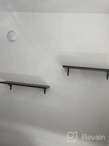 img 7 attached to Ретро коричневые настенные плавающие полки от SUPERJARE - набор из 2 больших выступов для хранения глубиной 11,8 дюймов для комнаты, кухни или офисного дисплея