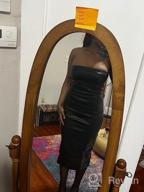 img 1 attached to XLLAIS Women'S Sexy Strapless Tube Top Midi Dress: Off Shoulder Bodycon Party Faux Leather Look! review by Greg Mcnealey