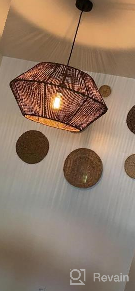 img 1 attached to Add A Rustic Touch To Your Space With Rivet Pendant Light - Natural Material Construction, Bulb Included! review by Nigel Cohen