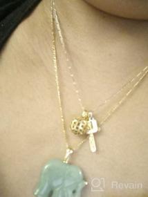 img 5 attached to Exquisite 14k Yellow Gold Natural Jade Elephant Necklace Pendant Charm: A Timeless Symbol of Elegance