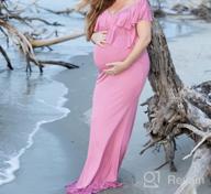 img 1 attached to Stylish And Comfortable Maternity Maxi Dress With Ruffles And Stretchy Fabric By Dance Fairy Molliya review by Linda Floyd