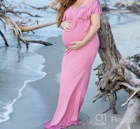 img 8 attached to Stylish And Comfortable Maternity Maxi Dress With Ruffles And Stretchy Fabric By Dance Fairy Molliya