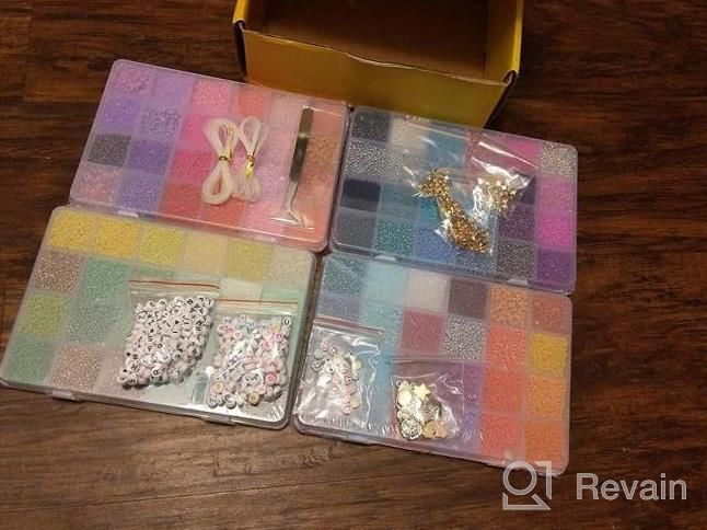 img 1 attached to Create Colorful Jewelry With 96 Shades Of Glass Seed Beads - A Complete DIY Kit With Pendant Charms, Letter Beads And More! review by Lauralee Sabelman