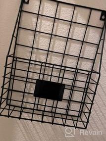img 7 attached to Organize with Style: WantuSee 3 Pockets Hanging Magazine Rack, Versatile Wire Basket for Home, Bathroom, and Office