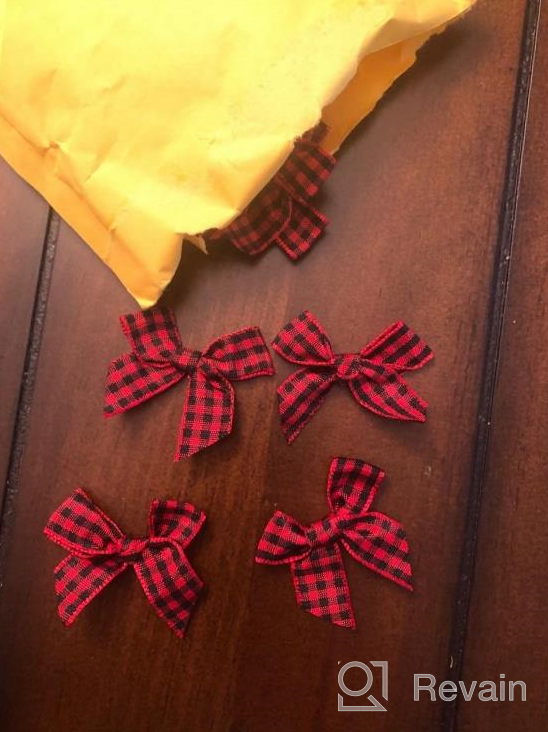 img 1 attached to 25PCS Medium Size Black Gingham Ribbon Bows Craft Flowers Appliques For Sewing, Gift, DIY Craft, Wedding Decoration Ornament review by Broderick Cash