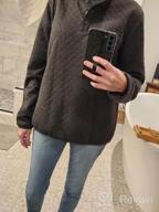 img 1 attached to Women'S Long Sleeve Quilted Pattern Sweatshirt Snap Button Pullover Shirt Top review by Tracy Heidebrink