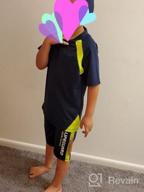 img 1 attached to 🏊 Premium Boys Swimsuits Set: UPF50+UV Swimwear with Rash Guard & Hat for Kids 4-14 Years review by Sonny Flores