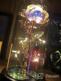 img 5 attached to Valentine'S Day Gifts For Her: Coindivi Galaxy Rose Flower Gift, Glass Rose In LED Dome, Beauty And The Beast Enchanted Rose