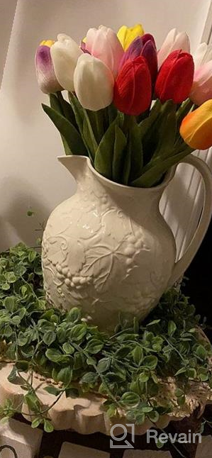 img 1 attached to Realistic PU White Tulip Flowers - Set Of 20 Artificial Tulip Stems For Easter, Weddings, And Spring Decor - Perfect For Centerpieces, Wreaths, And Funeral Arrangements - 14 Inches Tall review by Aaron Clayton